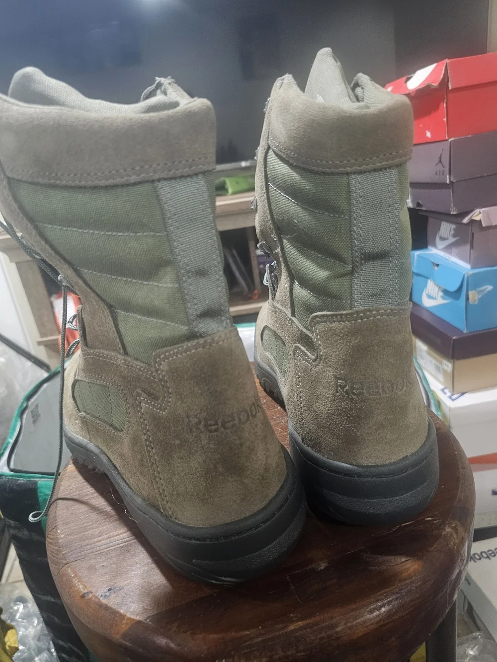 Reebok Men's Tactical Lace-Up Boots in Olive Green and Black